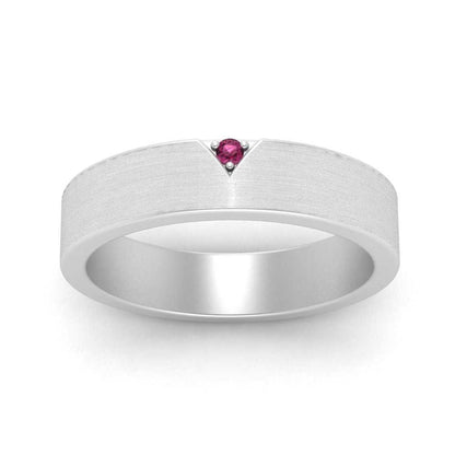 Classic V Shaped Solitaire Stone Mens Band Fascinating Diamonds