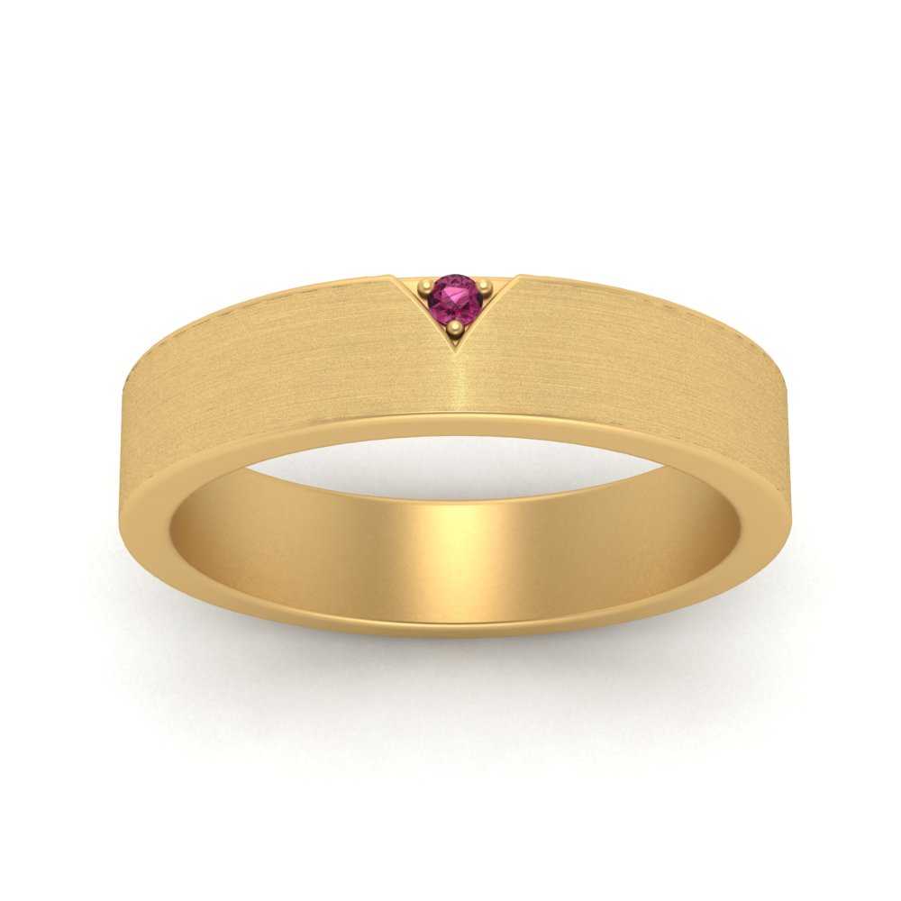Classic V Shaped Solitaire Stone Mens Band Fascinating Diamonds