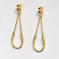Classique - Horseshoe Chain Earring in 14K Gold on Sterling Silver Urban-Equestrian