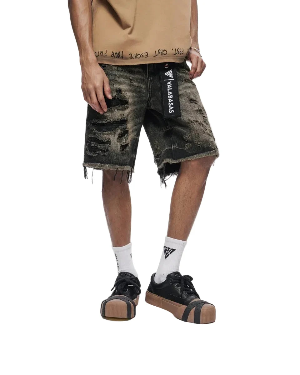 Valabasas Clipped Jorts - Grey Washed Denim Exchange