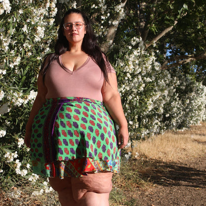 Knee-Length: "Mini" Sari Wrap Skirts