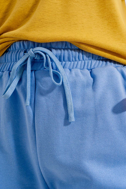 Co-ord jersey slim shorts shorter length in blue Q2store