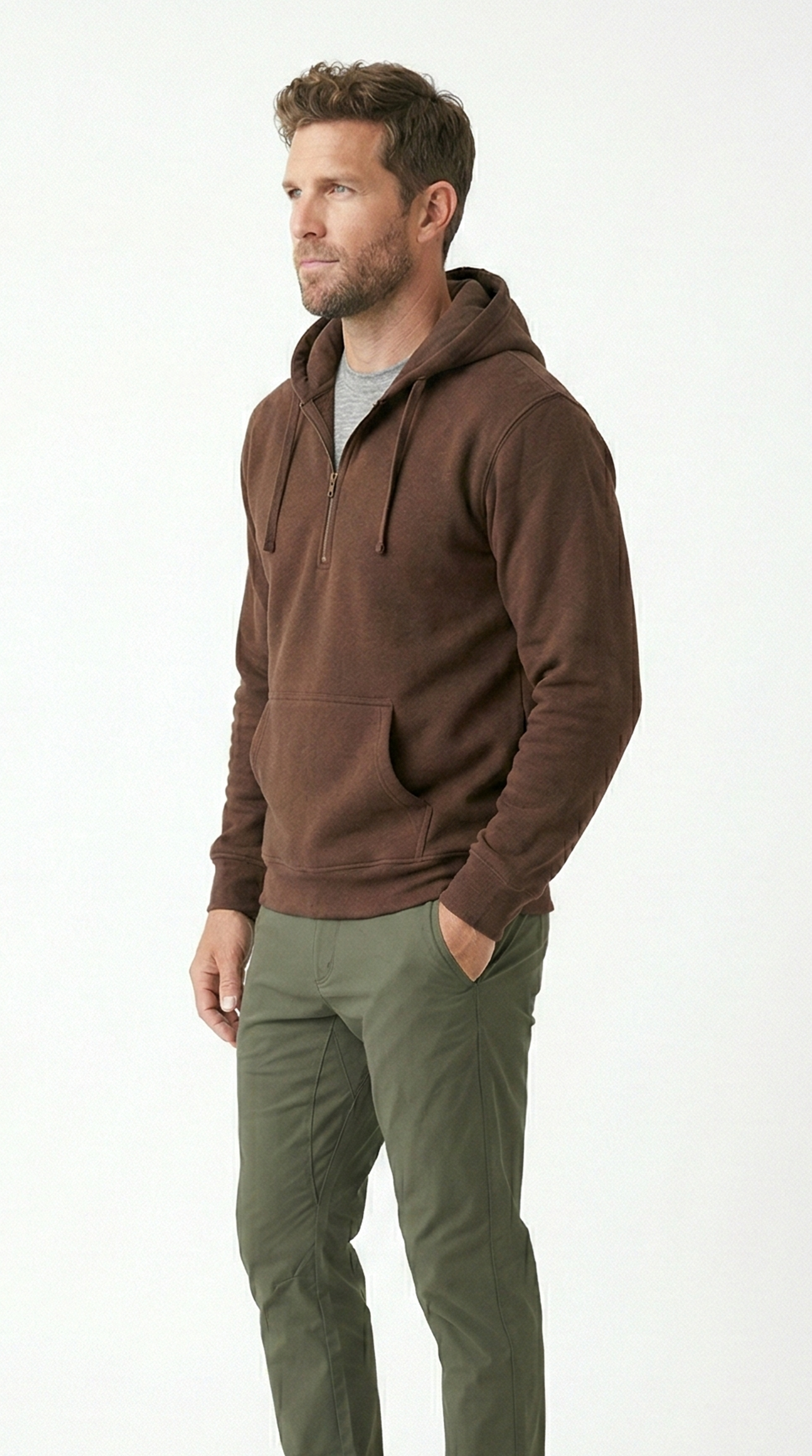 Unisex The Summit Oversized Half-Zip Hoodie | Cocoa Tinyloverclothing