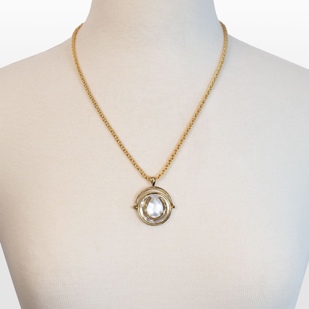 Cody - Two Tone Crown Coin Horseshoe Necklace Urban-Equestrian