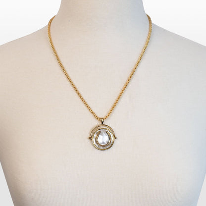 Cody - Two Tone Crown Coin Horseshoe Necklace Urban-Equestrian
