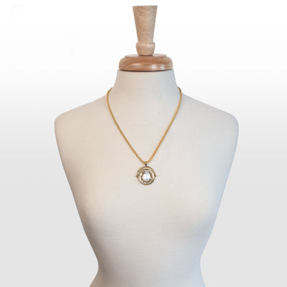 Cody - Two Tone Crown Coin Horseshoe Necklace Urban-Equestrian