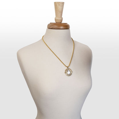 Cody - Two Tone Crown Coin Horseshoe Necklace Urban-Equestrian