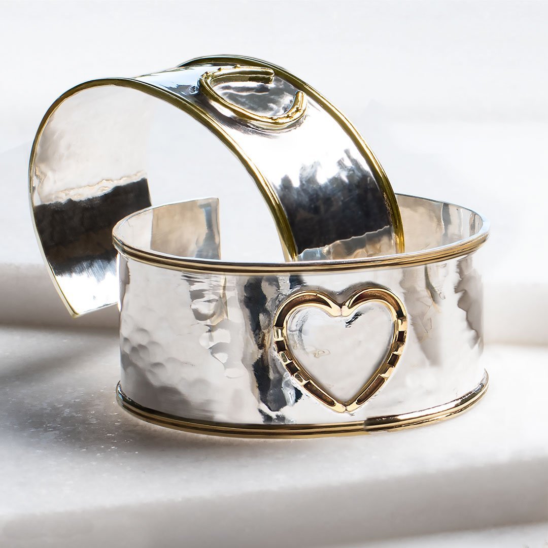 Cody - Horseshoe Heart Wrist Bracelet in Two Tone Urban-Equestrian