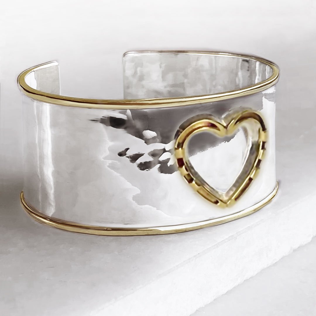 Cody - Horseshoe Heart Wrist Bracelet in Two Tone Urban-Equestrian