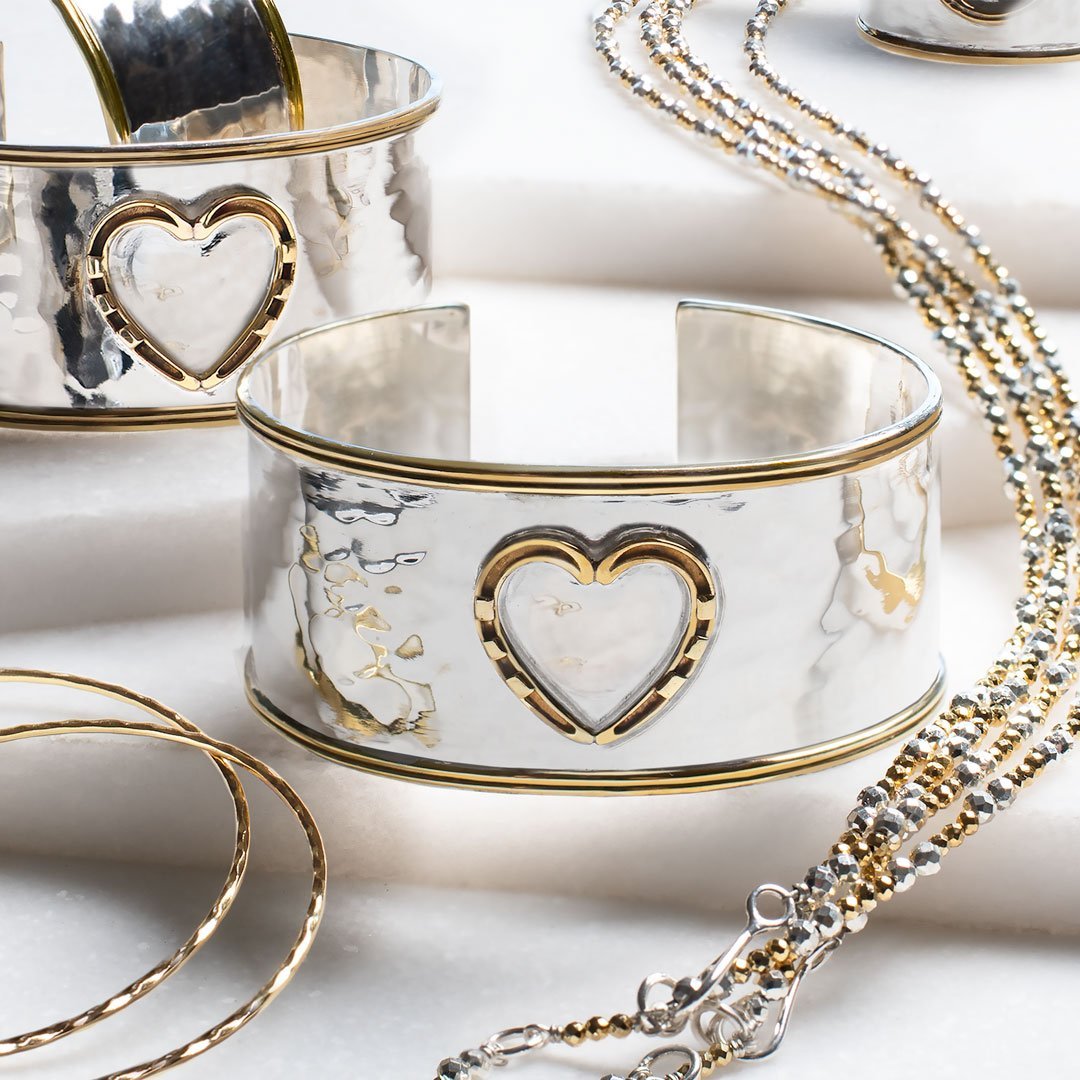Cody - Horseshoe Heart Wrist Bracelet in Two Tone Urban-Equestrian