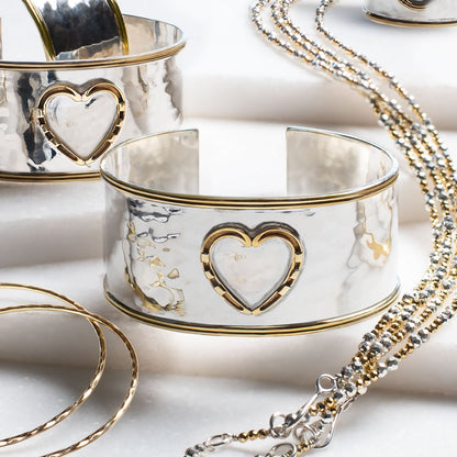 Cody - Horseshoe Heart Wrist Bracelet in Two Tone Urban-Equestrian