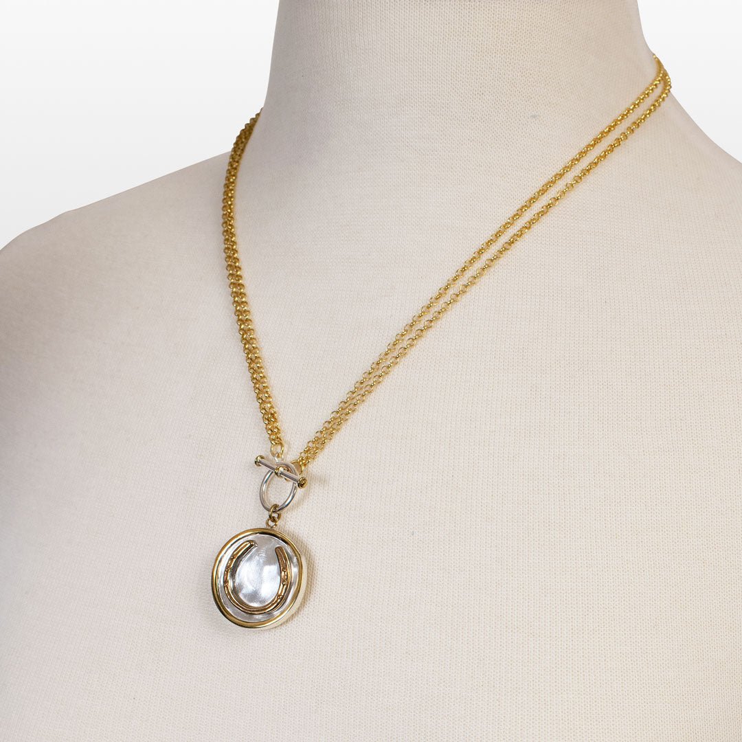Cody - Double Sided T-Bar Horseshoe Charm Necklace Urban-Equestrian
