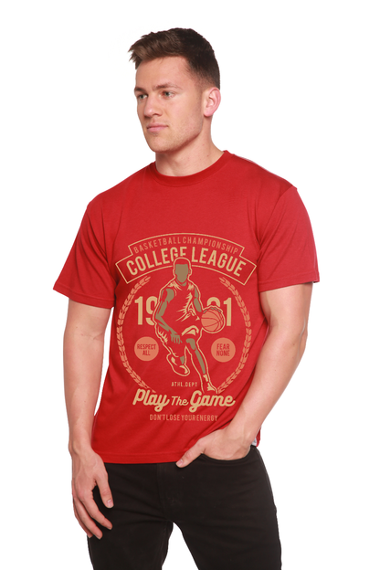 College League Men's Bamboo Viscose/Organic Cotton Short Sleeve Graphic T-Shirt Spun Bamboo