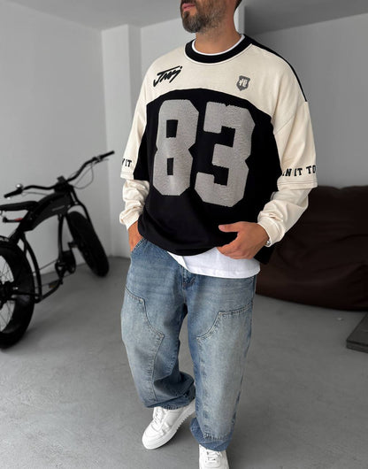 Unisex Two-Tone Collegiate Graphic Sweatshirt Withinblack