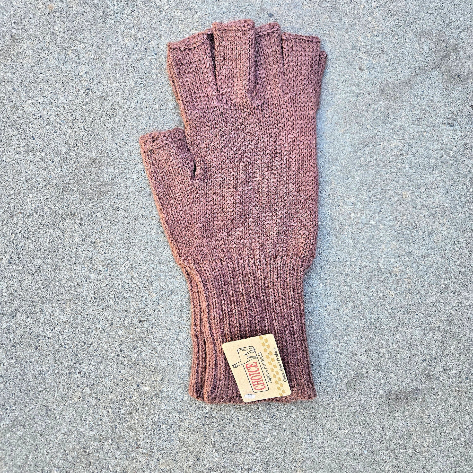 Colorful 100% Alpaca Fingerless Knit Alpaca Gloves Purely Alpaca