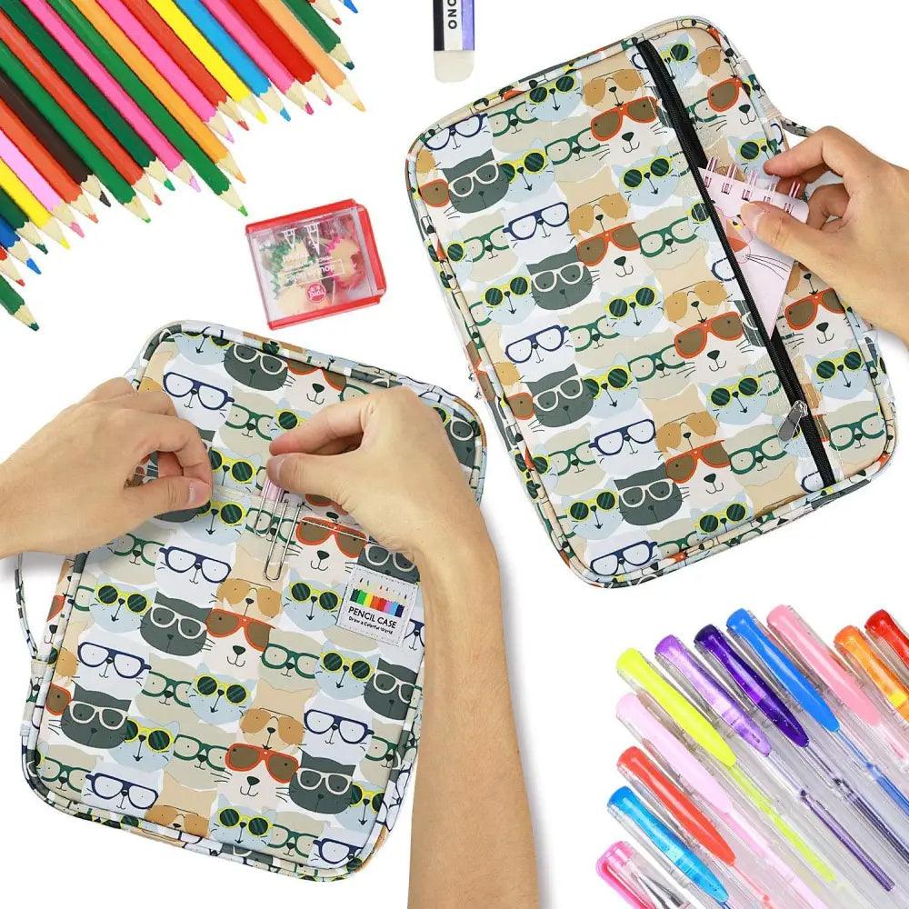 Colorful Large Capacity Pencil Bag Organizer Portable Multilayer Holder  Big Pencil Bag Stevvex