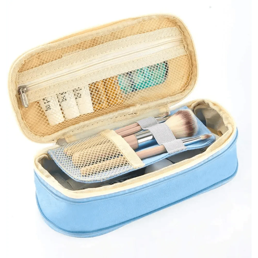 Colorful Pencil Organizer Pouch Pen Holder School Supplies Portable Travel Simple Storage Box Easy Grip Handle Stevvex