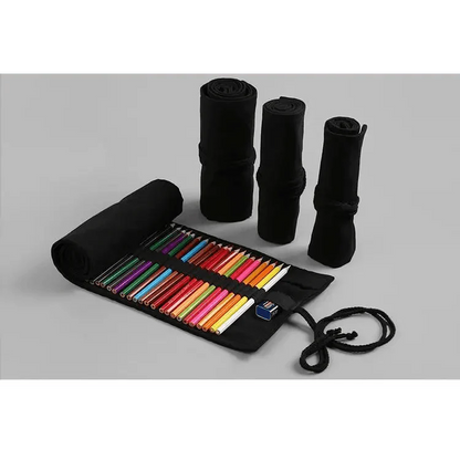Colorful Roll Up Pencil Case Canvas Flowers Style Colored Pencils Wrap Multi-Purpose Pen Holder Cute Case Stevvex
