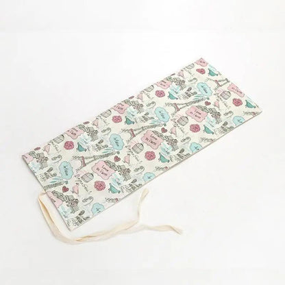 Colorful Roll Up Pencil Case Canvas Flowers Style Colored Pencils Wrap Multi-Purpose Pen Holder Cute Case Stevvex