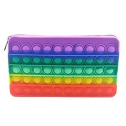Colorful Stress Relief Squeeze Anti Stress Pop It Soft Pencil Case For Students Rainbow Color School Case Stevvex