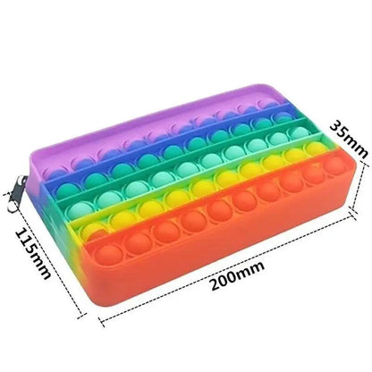 Colorful Stress Relief Squeeze Anti Stress Pop It Soft Pencil Case For Students Rainbow Color School Case Stevvex