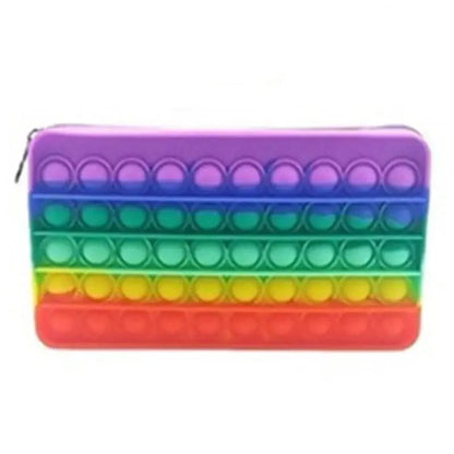 Colorful Stress Relief Squeeze Anti Stress Pop It Soft Pencil Case For Students Rainbow Color School Case Stevvex