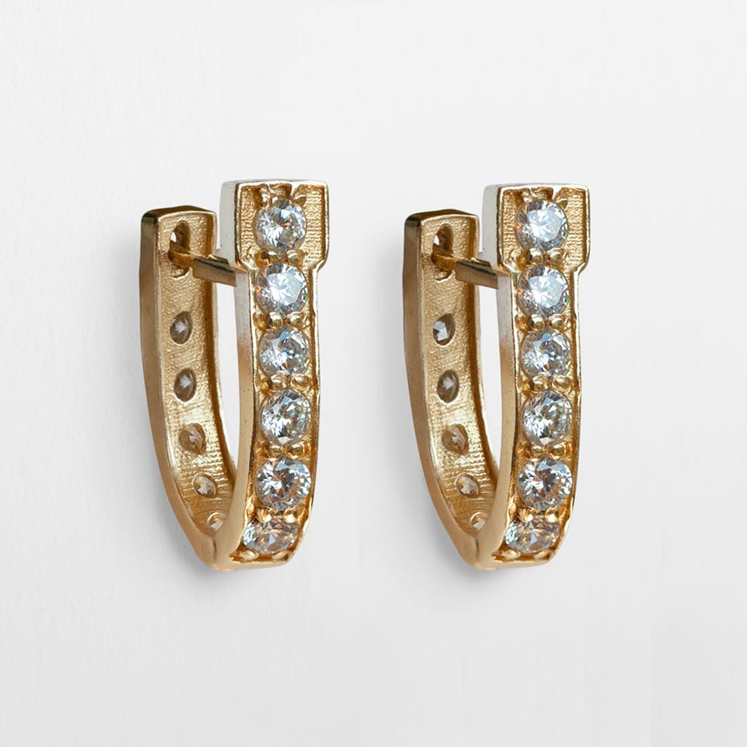 Colton - Diamond Cut Horseshoe Coin Earring in Gold Urban-Equestrian