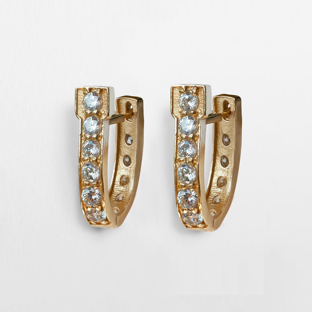 Colton - Diamond Cut Horseshoe Coin Earring in Gold Urban-Equestrian