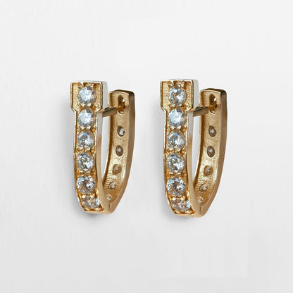 Colton - Diamond Cut Horseshoe Coin Earring in Gold Urban-Equestrian