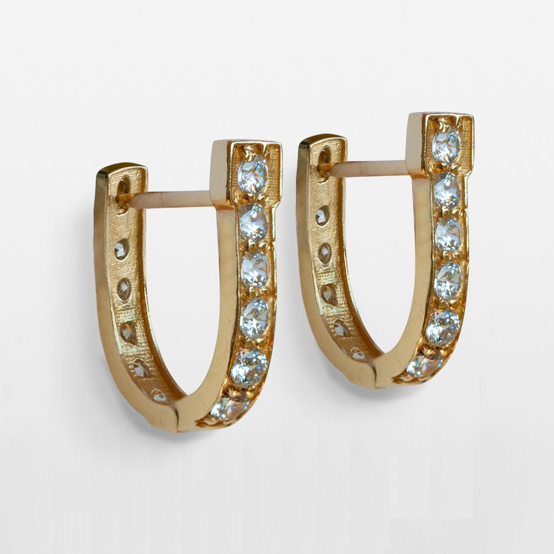 Colton - Diamond Cut Horseshoe Coin Earring in Gold Urban-Equestrian