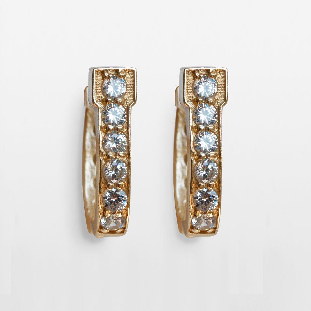 Colton - Diamond Cut Horseshoe Coin Earring in Gold Urban-Equestrian