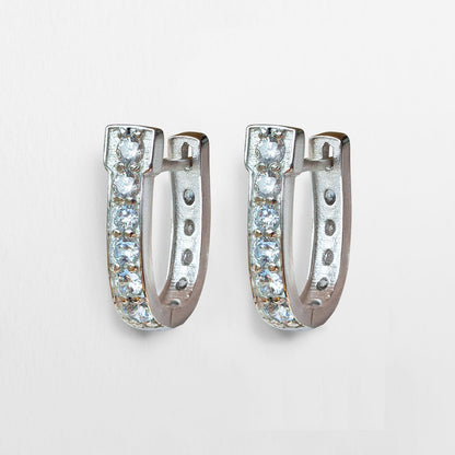 Colton - Diamond Cut Horseshoe Coin Earring in Silver Urban-Equestrian