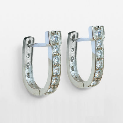Colton - Diamond Cut Horseshoe Coin Earring in Silver Urban-Equestrian