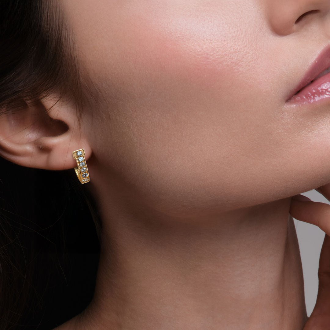 Colton - Diamond Cut Horseshoe Coin Earring in Gold Urban-Equestrian
