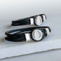 Colton - Horseshoe Dome Lace Equestrian Bracelet Gold or Silver on Black Urban-Equestrian