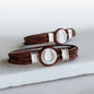 Colton - Horseshoe Dome Laced Equestrian Bracelet Gold or Silver on Brown Urban-Equestrian