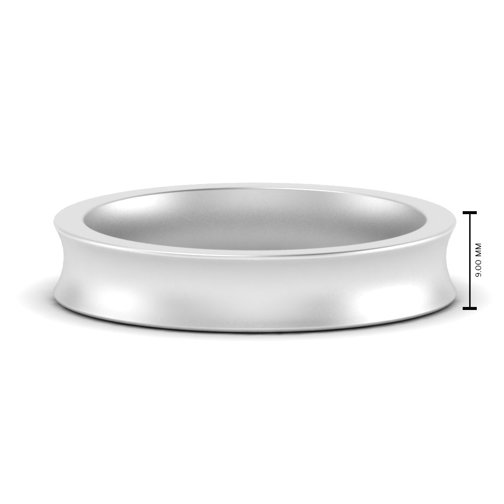 Comfort Fit Concave Mens Band Fascinating Diamonds