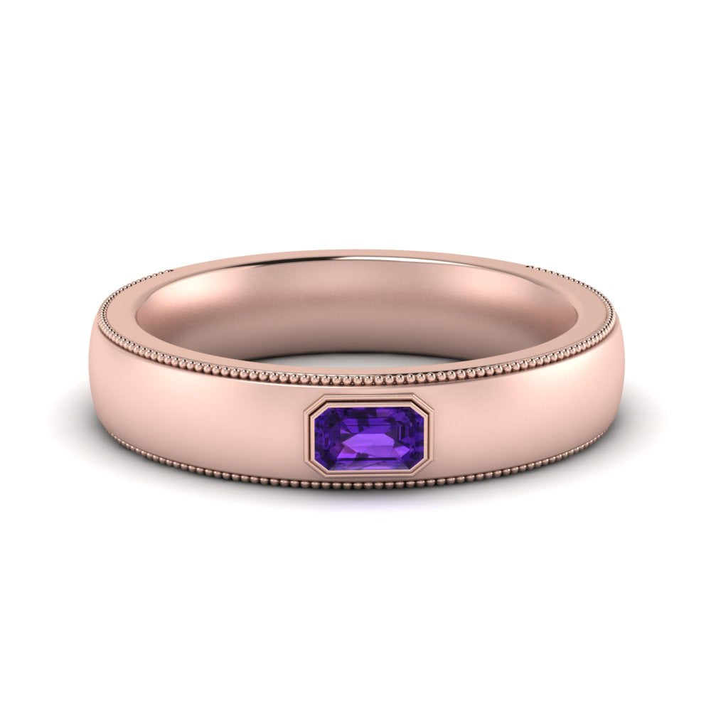 Comfort Fit Mens Milgrain Outline Ring Fascinating Diamonds