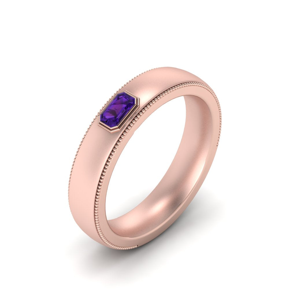 Comfort Fit Mens Milgrain Outline Ring Fascinating Diamonds