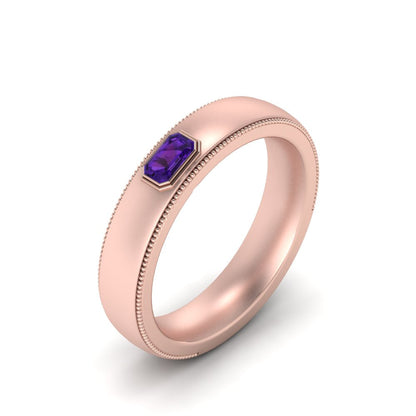 Comfort Fit Mens Milgrain Outline Ring Fascinating Diamonds