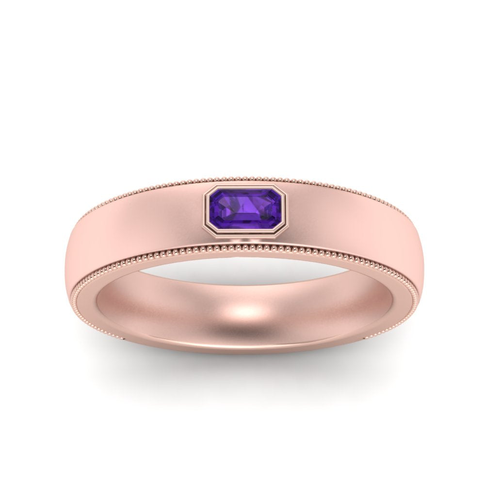 Comfort Fit Mens Milgrain Outline Ring Fascinating Diamonds
