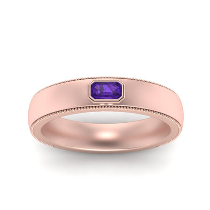 Comfort Fit Mens Milgrain Outline Ring Fascinating Diamonds