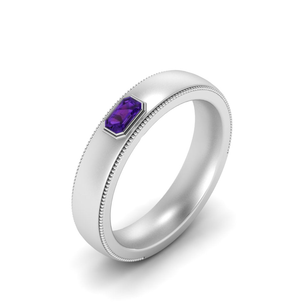 Comfort Fit Mens Milgrain Outline Ring Fascinating Diamonds