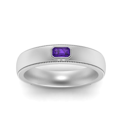 Comfort Fit Mens Milgrain Outline Ring Fascinating Diamonds
