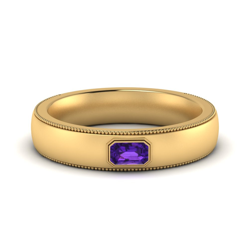Comfort Fit Mens Milgrain Outline Ring Fascinating Diamonds