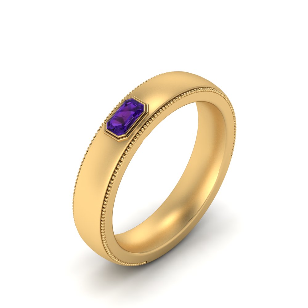 Comfort Fit Mens Milgrain Outline Ring Fascinating Diamonds