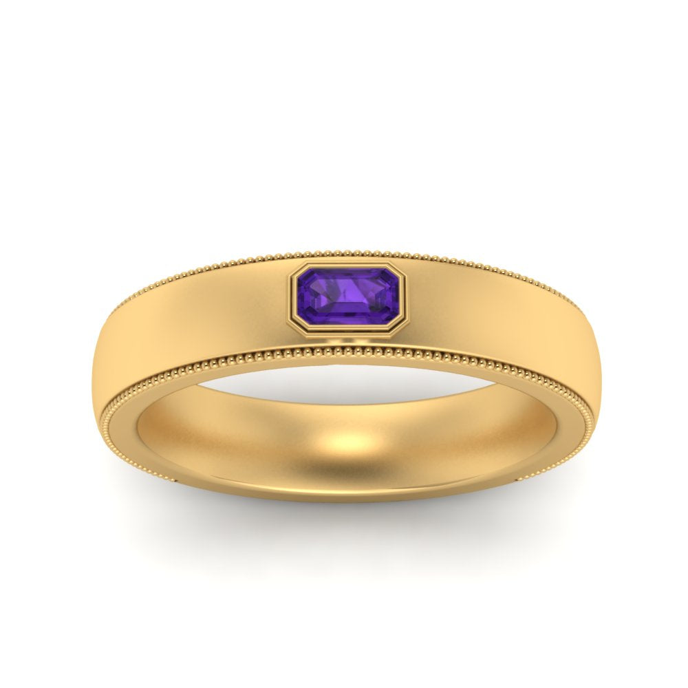 Comfort Fit Mens Milgrain Outline Ring Fascinating Diamonds