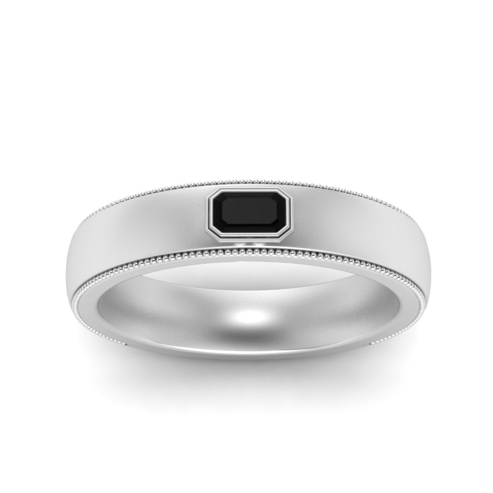 Comfort Fit Mens Milgrain Outline Ring Fascinating Diamonds