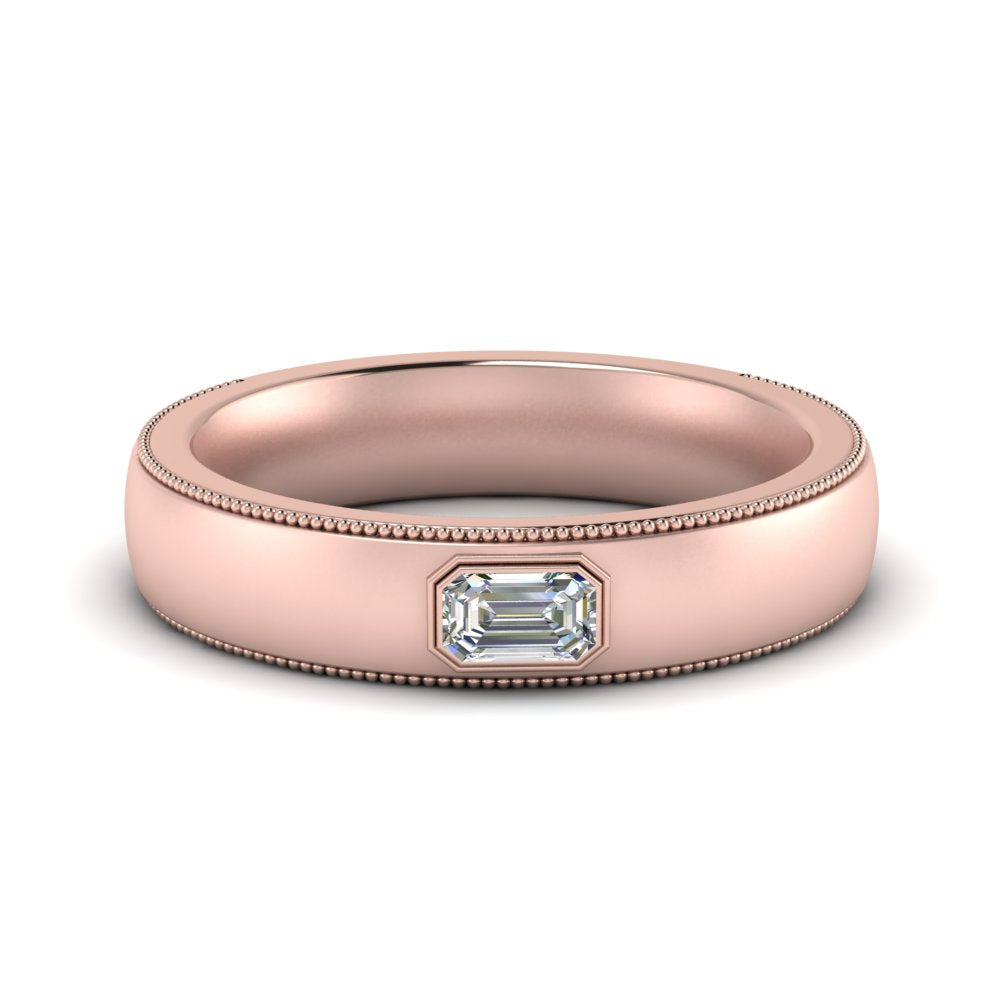 Comfort Fit Mens Milgrain Outline Ring Fascinating Diamonds