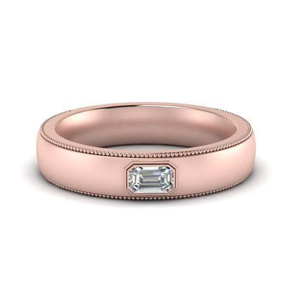 Comfort Fit Mens Milgrain Outline Ring Fascinating Diamonds